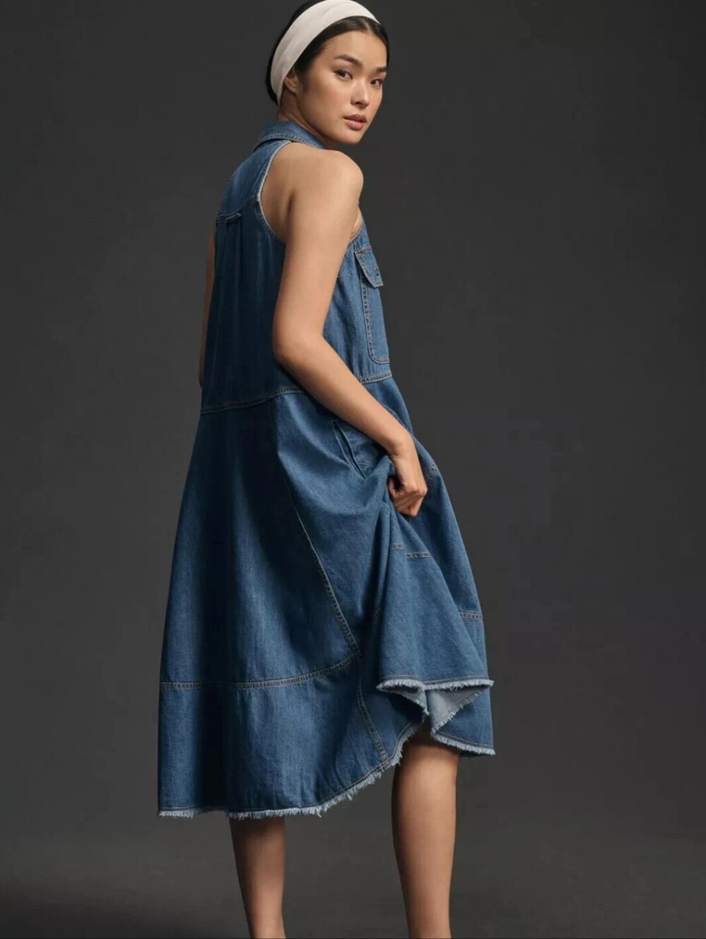 Anthropologie Pilcro Sleeveless Halter Swing Midi Dress - Picture 4 of 4